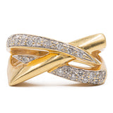 Anello vintage in oro giallo 18k con diamanti (0.20ctw), anni '70
