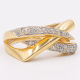 Anello vintage in oro giallo 18k con diamanti (0.20ctw), anni '70