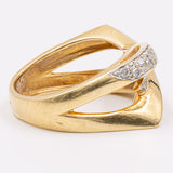 Anello vintage in oro giallo 18k con diamanti (0.20ctw), anni '70