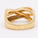 Anello vintage in oro giallo 18k con diamanti (0.20ctw), anni '70