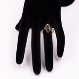 Anello vintage in oro giallo 18kt con granati, anni '60