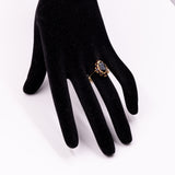 Anello vintage in oro giallo 18kt con granati, anni '60