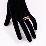 Anello vintage in oro giallo 18k con diamanti (0.20ctw), anni '70