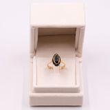 Anello vintage in oro giallo 18kt con granati, anni '60
