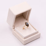 Anello vintage in oro giallo 18kt con granati, anni '60