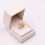 Anello vintage in oro giallo 18k con diamanti (0.20ctw), anni '70