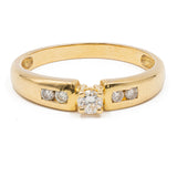 Anello vintage in oro giallo 18kt con diamanti (0,20ct) , anni '70