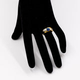 Anello vintage in oro giallo 18k con zaffiro (1ct) e diamanti (0.18ct), anni '60/'70