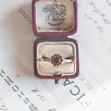 Anello vintage in oro 8K con granati, anni '50