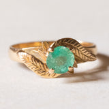Anello vintage in oro 18K con smeraldo (0.50ct ca.), anni '70