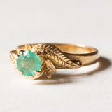 Anello vintage in oro 18K con smeraldo (0.50ct ca.), anni '70