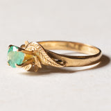 Anello vintage in oro 18K con smeraldo (0.50ct ca.), anni '70