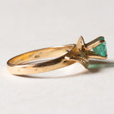 Anello vintage in oro 18K con smeraldo (0.50ct ca.), anni '70