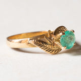 Anello vintage in oro 18K con smeraldo (0.50ct ca.), anni '70
