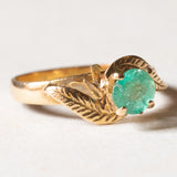 Anello vintage in oro 18K con smeraldo (0.50ct ca.), anni '70