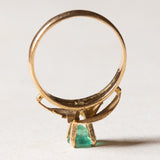 Anello vintage in oro 18K con smeraldo (0.50ct ca.), anni '70