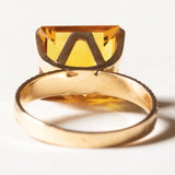 Anello vintage da cocktail in oro 18K con zaffiro arancione sintetico (7ct ca.), anni '60