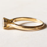 Anello vintage a margherita in oro 18K con diamanti (0.35ctw ca.), anni '70
