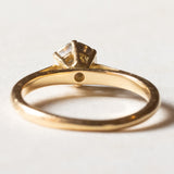 Anello vintage a margherita in oro 18K con diamanti (0.35ctw ca.), anni '70
