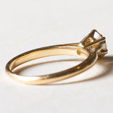 Anello vintage a margherita in oro 18K con diamanti (0.35ctw ca.), anni '70