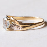Anello vintage in oro 18K con topazio azzurro, anni '50/'60