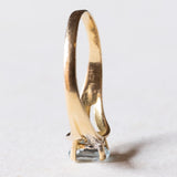 Anello vintage in oro 18K con topazio azzurro, anni '50/'60