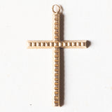 Ciondolo vintage a forma di croce in oro 18K, anni '70/'80