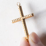 Ciondolo vintage a forma di croce in oro 18K, anni '70/'80