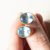 Orecchini vintage in oro 18K con topazi (11ctw ca.), anni '60/'70