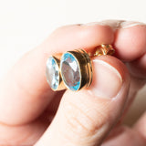 Orecchini vintage in oro 18K con topazi (11ctw ca.), anni '60/'70