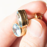 Orecchini vintage in oro 18K con topazi (11ctw ca.), anni '60/'70