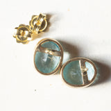 Orecchini vintage in oro 18K con topazi (11ctw ca.), anni '60/'70