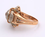 Anello in oro giallo e bianco 18 k con diamante centrale . Anni 50 - Antichità Galliera