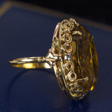 Vintage 18K gold ring with citrine quartz, 1950s