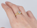 Vintage 18K gold ring with an old cut diamond of approx. 1ct, 1970s