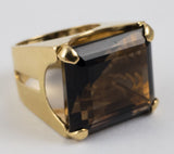 Anello in oro con quarzo fumé , anni '40 - Antichità Galliera