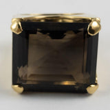 Anello in oro con quarzo fumé , anni '40 - Antichità Galliera