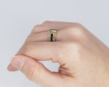 Anello in oro 18k con zaffiri e diamanti , anni 70/80