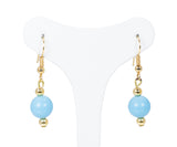 Orecchini in oro giallo 18k con turchesi , anni 70