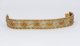 Bracciale vintage in oro 18k con quarzi citrini , anni 50