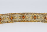 Bracciale vintage in oro 18k con quarzi citrini , anni 50