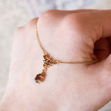 Vintage 8K gold and garnet necklace, 1950s