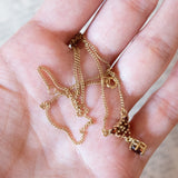 Vintage 8K gold and garnet necklace, 1950s