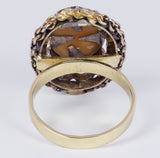 Anello con cammeo raffigurante l'Arcangelo Michele in oro 18k , primi del '900 - Antichità Galliera