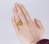 Anello in oro 18k con perla e smalti, fine '800 - Antichità Galliera