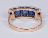 Fedina in oro 9k con zaffiri e diamantini - Antichità Galliera