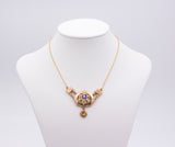 Collanina borbonica in oro con centrale smaltato "ricordo" - Antichità Galliera