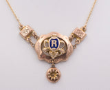 Collanina borbonica in oro con centrale smaltato "ricordo" - Antichità Galliera
