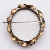 Spilla in oro 14k con miniatura su porcellana, fine '800 - Antichità Galliera