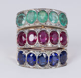 Fedina in oro 9k con rubini e diamantini - Antichità Galliera